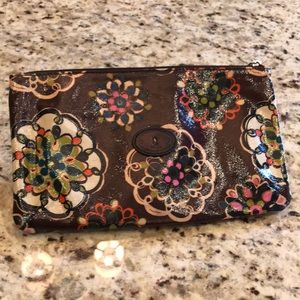 Fossil Key- Per Patterned Clutch Toiletry Make-Up Bag